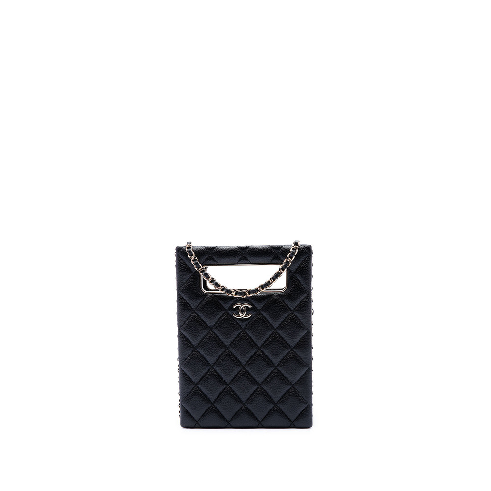 Pre-Loved Chanel Quilted Caviar Chain Around Cut Out Evening Box Bag